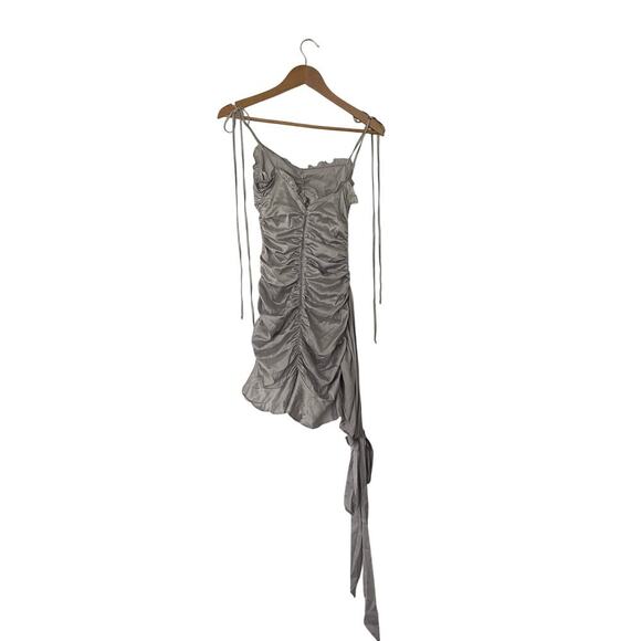 For Love & Lemons Argent Silver Metallic Mini Dress Size XS - Picture 4 of 6